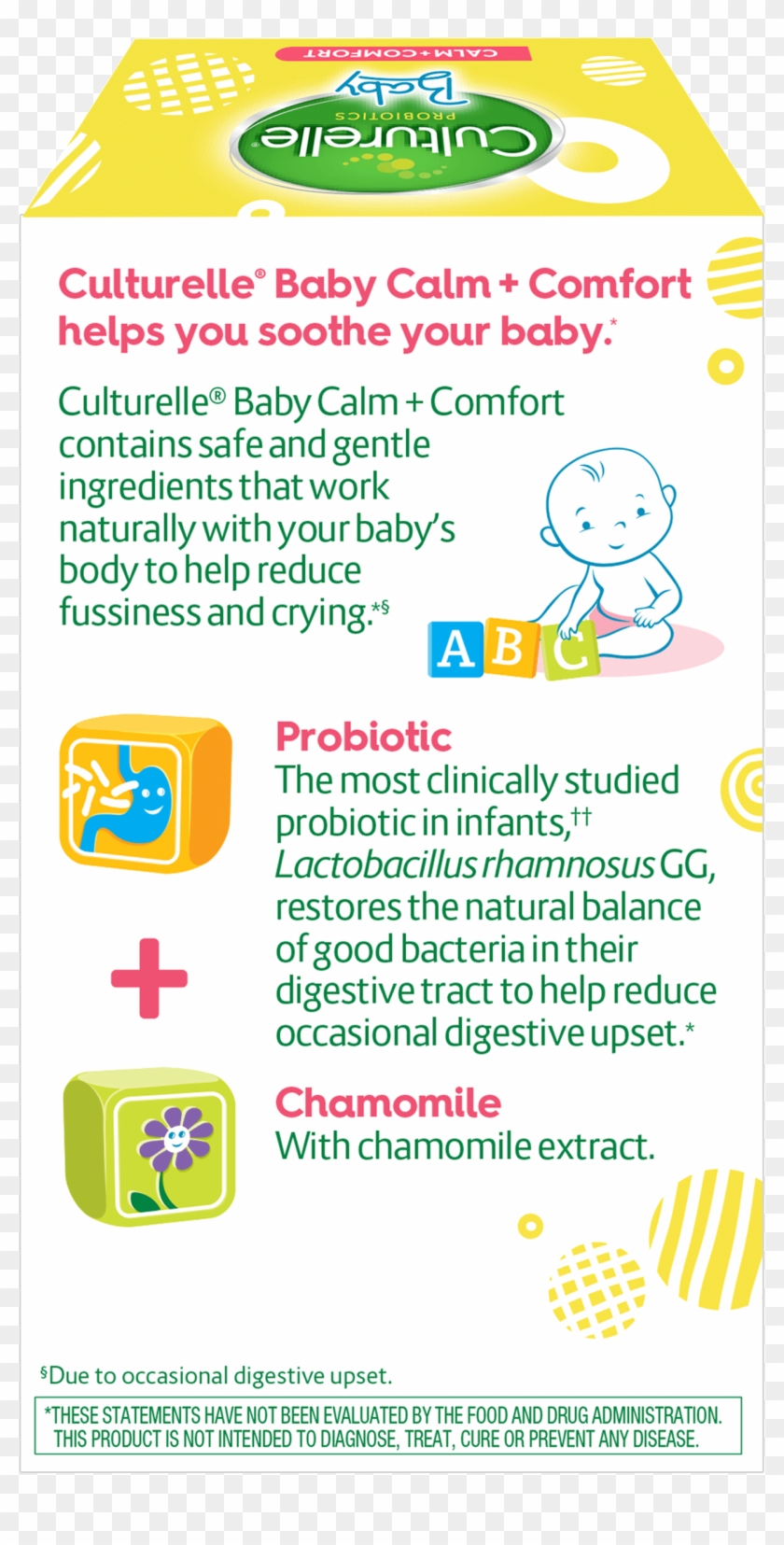 Back Of Culturelle Baby Calm And Comfort Product Box - Packaging And Labeling Clipart #5581282