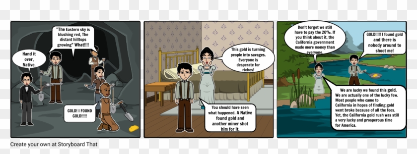 California Gold Rush - Cartoon Clipart