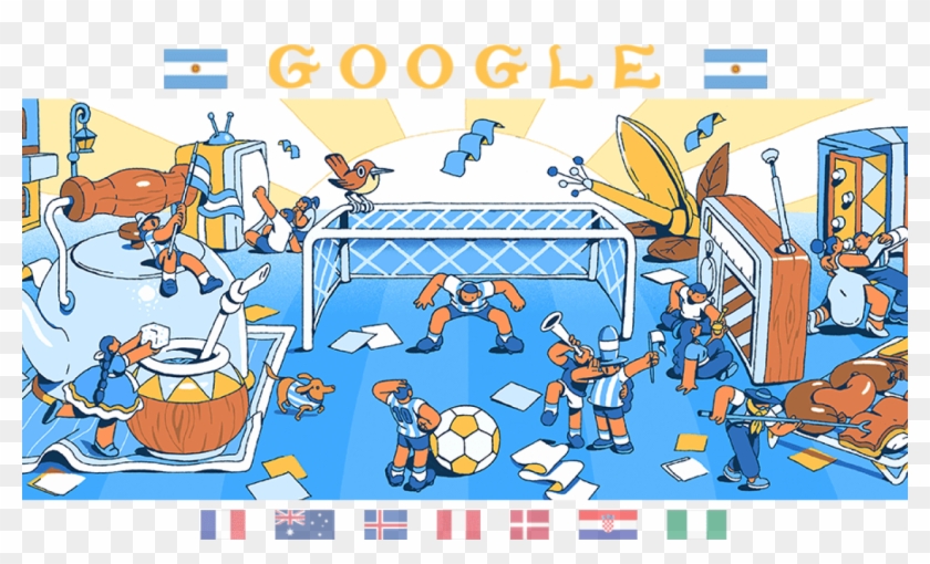 Mundial 2018 En Toda Pasión ⚽ - Google Doodle World Cup 2018 Argentina Clipart #5583221