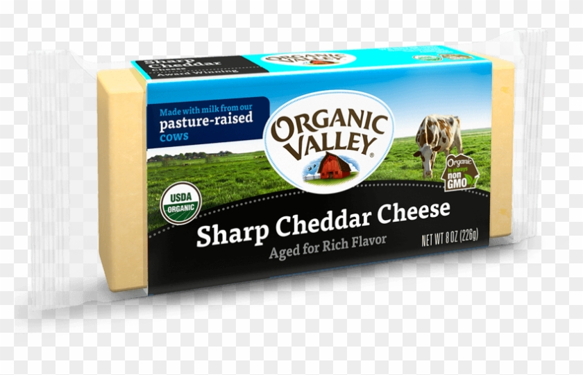 Sharp Cheddar, 8 Oz Sharp Cheddar, - Organic Valley Cheddar Sharp Pasteurized Organic Clipart
