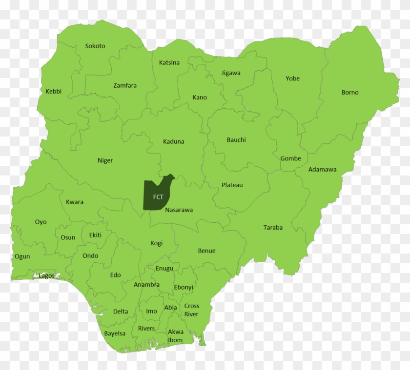 Map Of Nigeria Showing The 36 States And Fct - Presidential Election Result 2019 Clipart