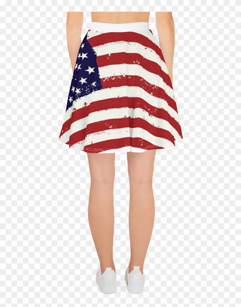 "'merica" Distressed Horizontal American Flag Skater - Skirt Clipart #5583914