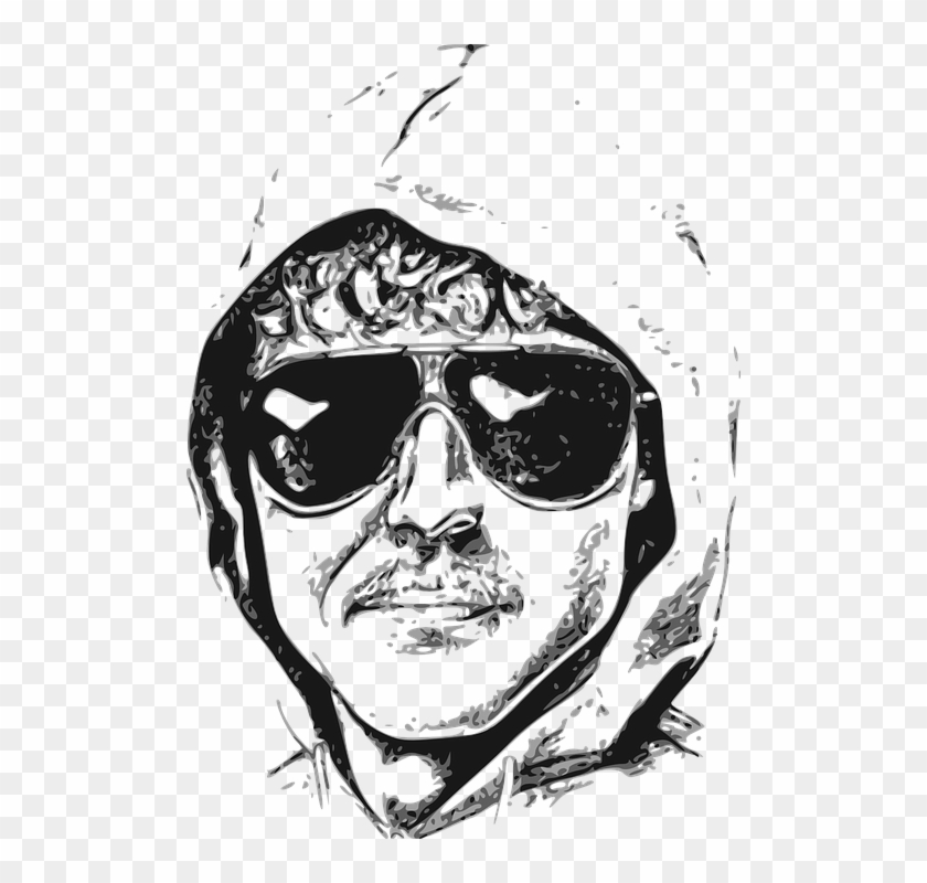Man Hooded Sunglasses Gangster Unabomber - Police Sketch Unabomber Clipart #5585439