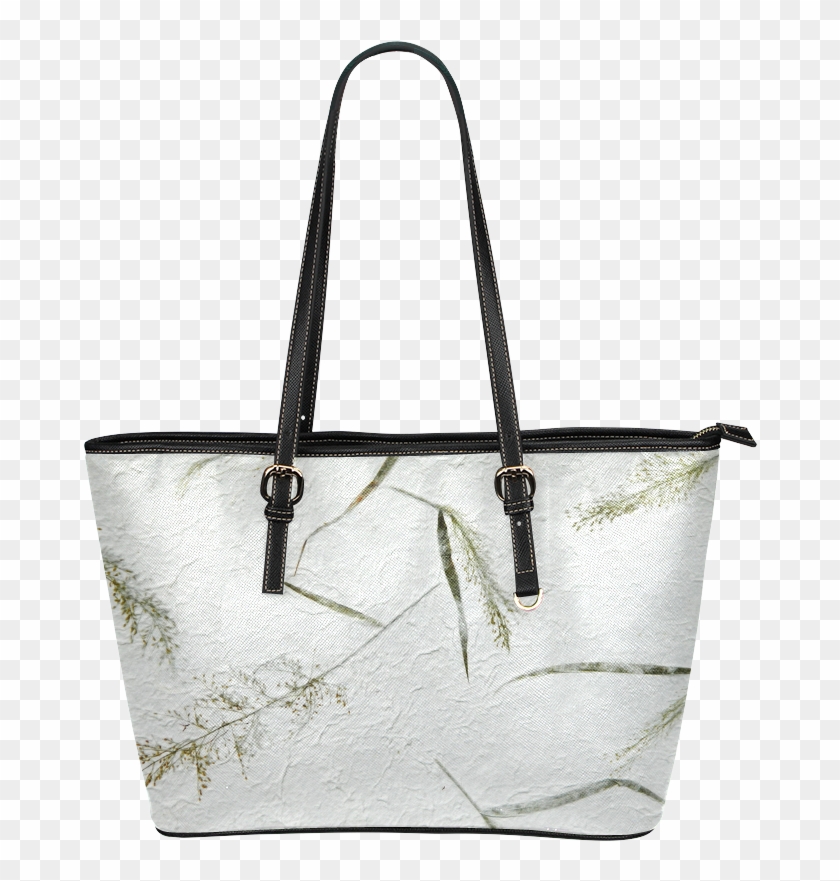 Dried Grass White Japanese Paper Leather Tote Bag/small - Tote Bag Clipart #5586148
