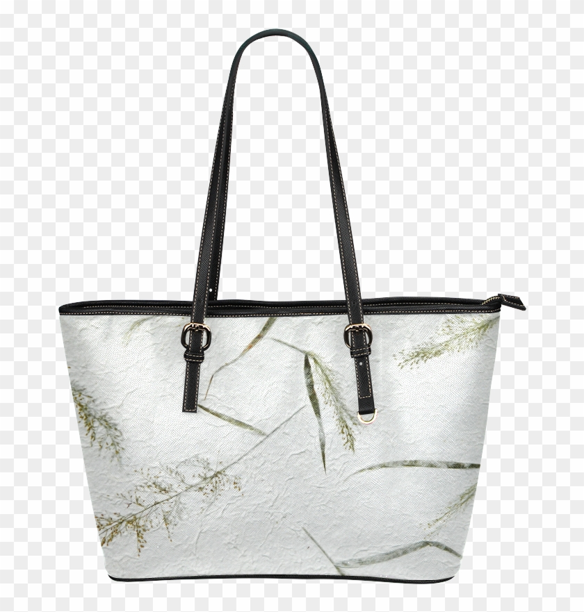 Dried Grass White Japanese Paper Leather Tote Bag/small - Tote Bag Clipart