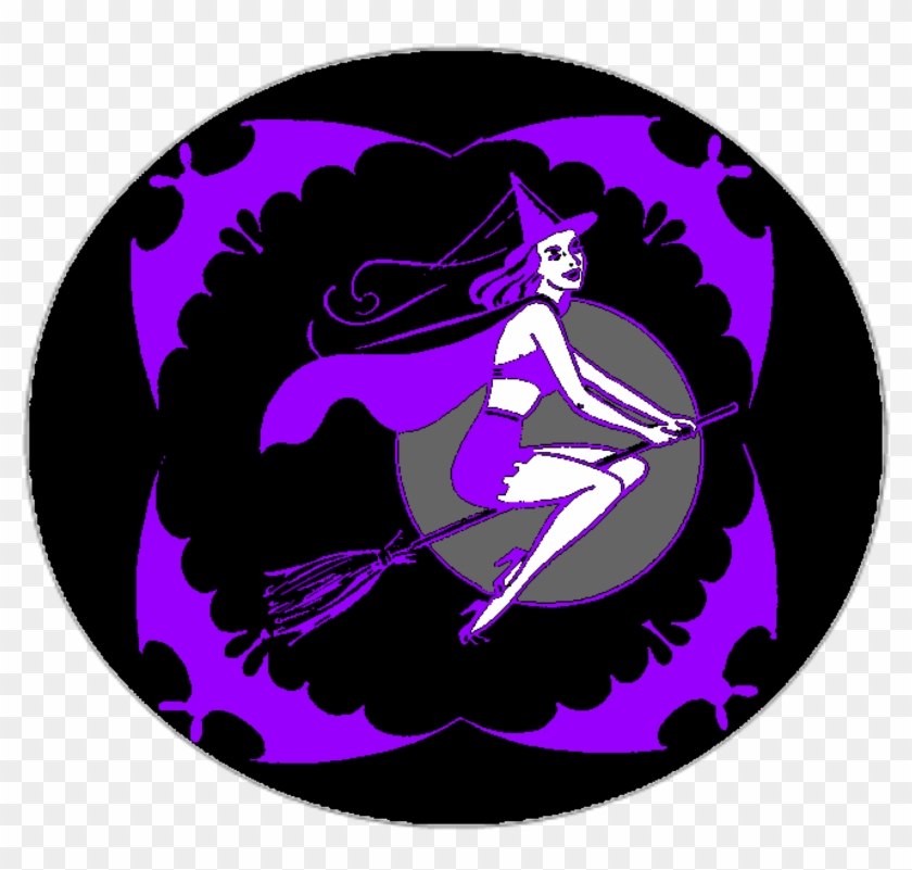 Flying Witchy Moon Blk1 Small - Symbol Of Kali Goddess Clipart #5587953