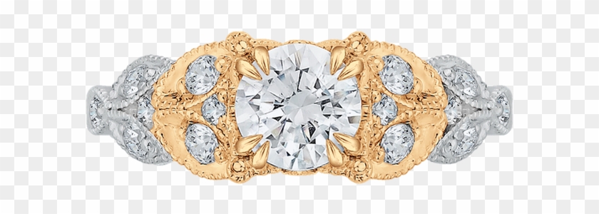 Carizza 18k Two-tone Gold Carizza Semi Mount Engagement - Needlework Clipart