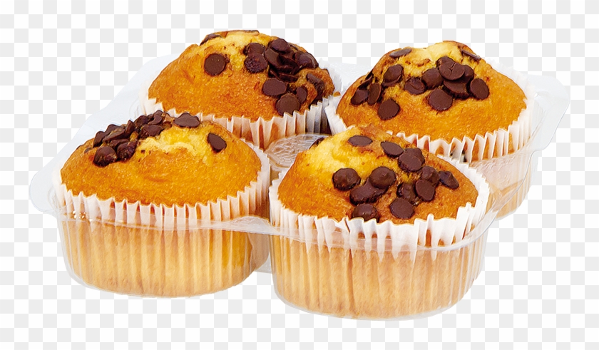 Grays 4 Chocolate Chip Flavour Muffins - Cupcake Clipart