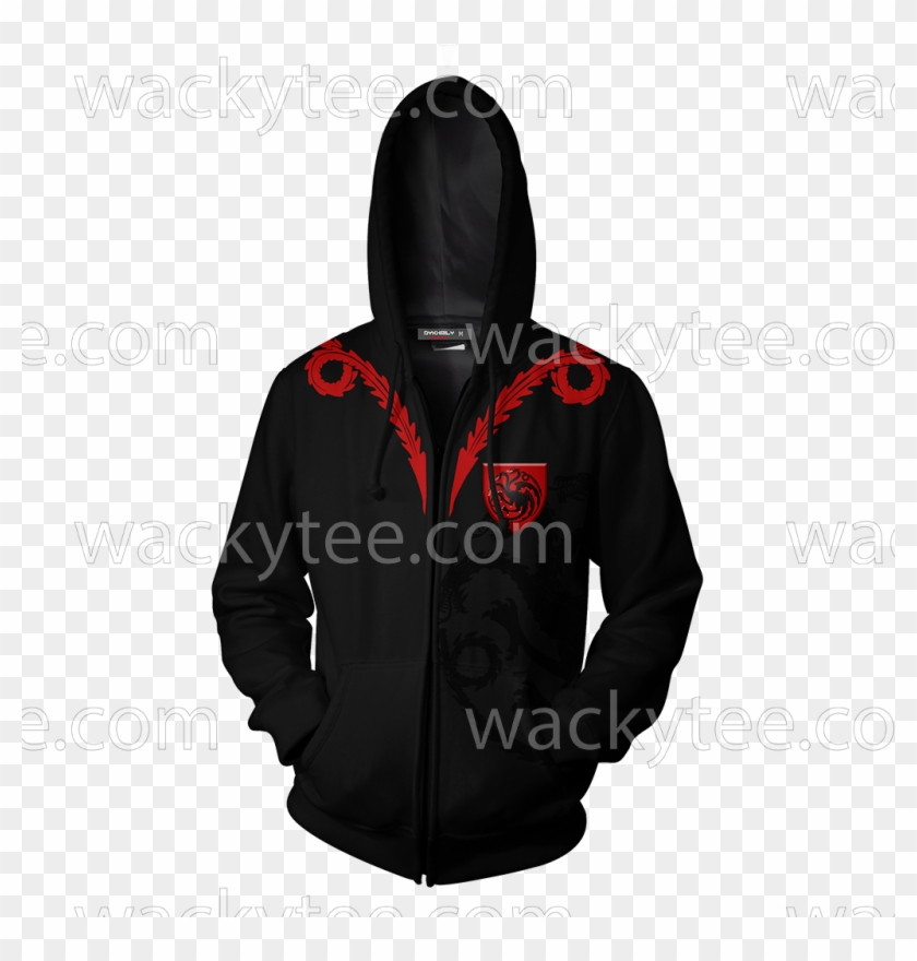 House Targaryen Game Of Thrones Zip Up Hoodie Fullprinted - Spider Man Miles Morales Jacket Clipart #5590342