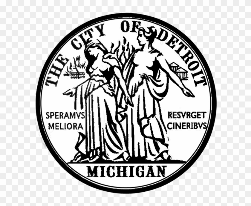 Seal Of Detroit, Michigan - City Of Detroit Crest Clipart #5590488