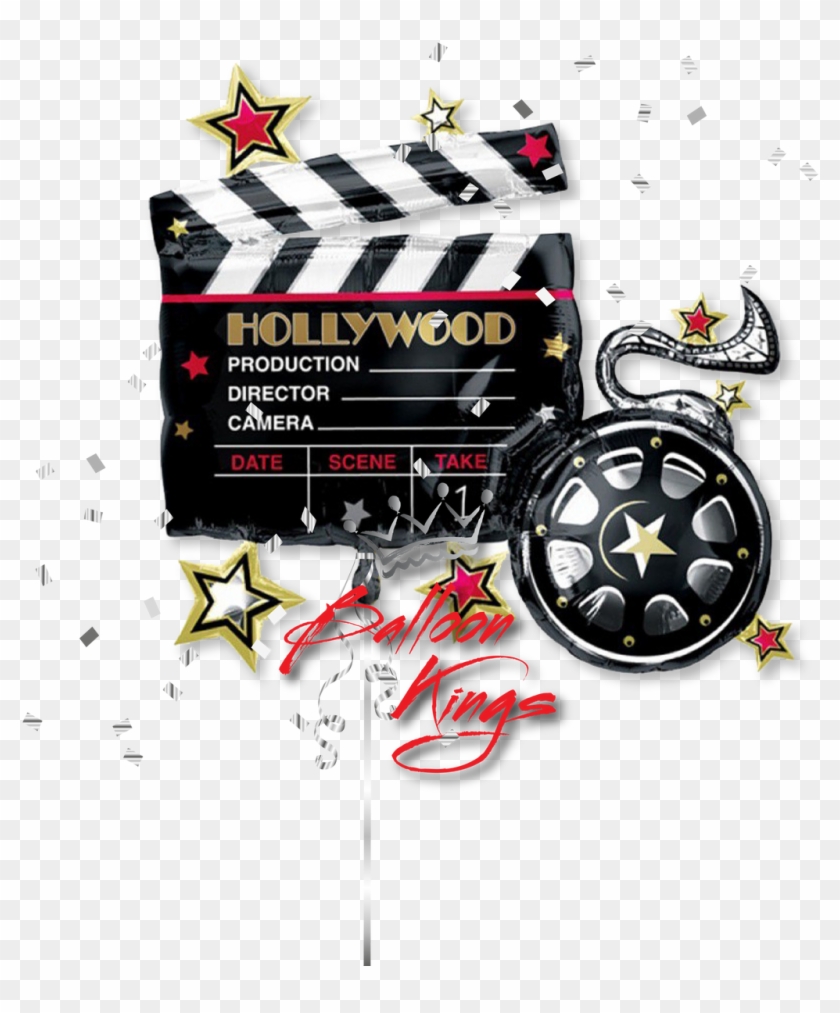 Movie Clapboard - Lights Camera Action Theme Clipart #5591271