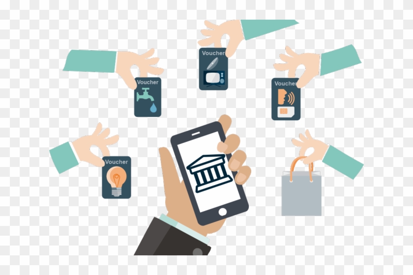 Mobile Banking Cliparts - Illustration - Png Download