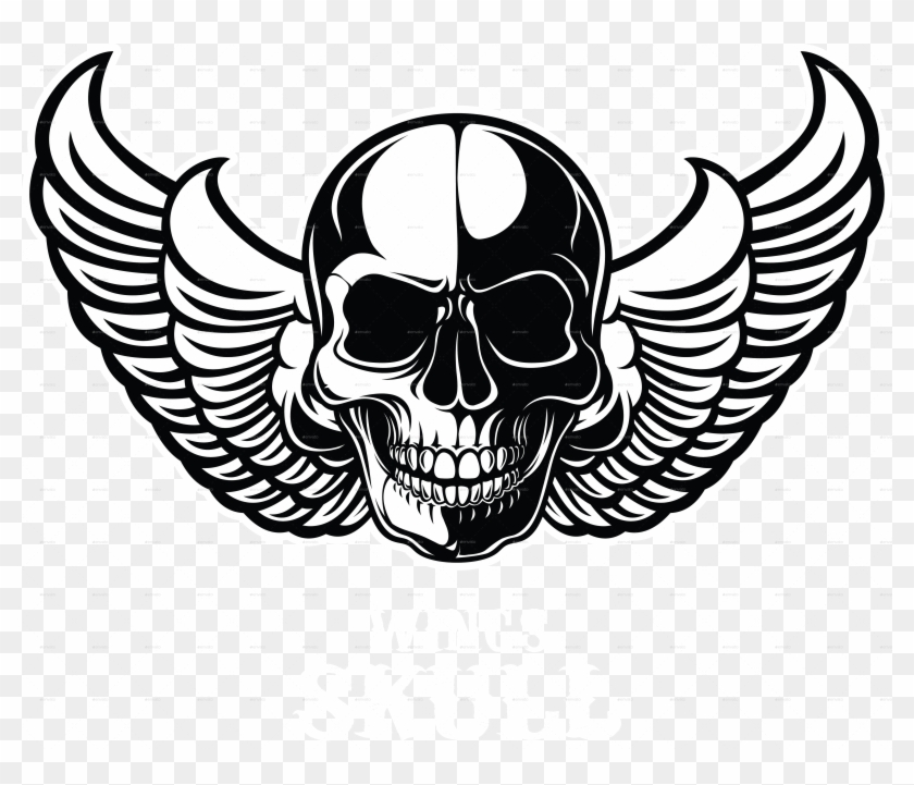 Skull Wing Png - Wing Skull Png Clipart #5594847