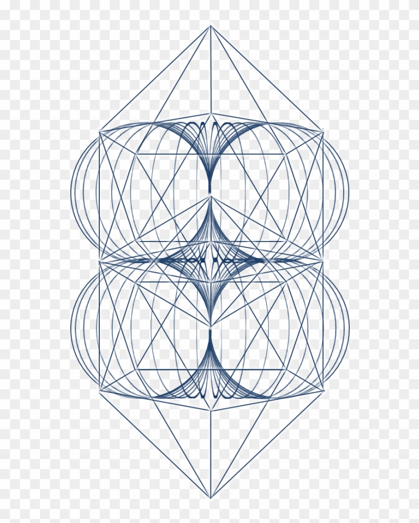 Merged Icosahedron - Line Art Clipart