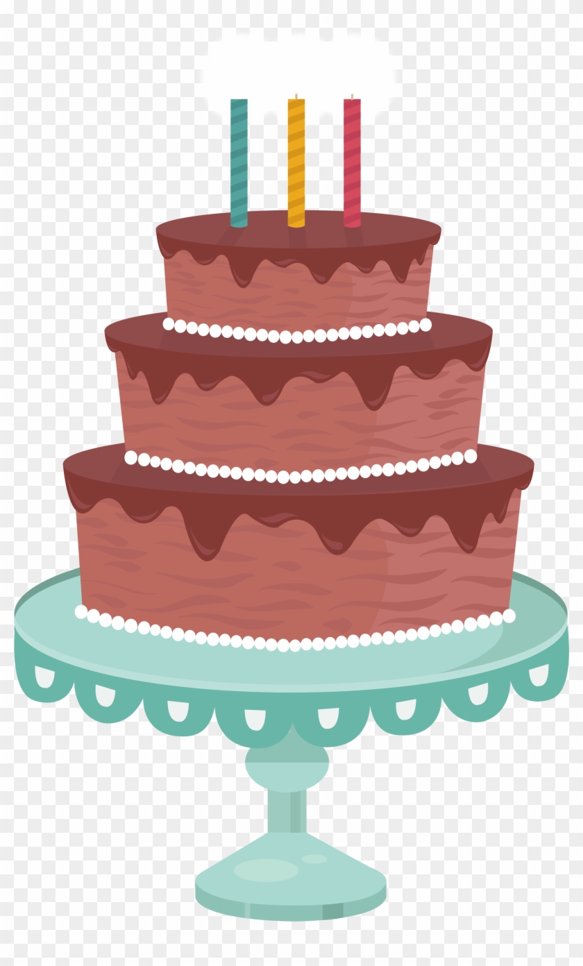 Vector Layers Cake - Birthday Cake With Layers Clipart