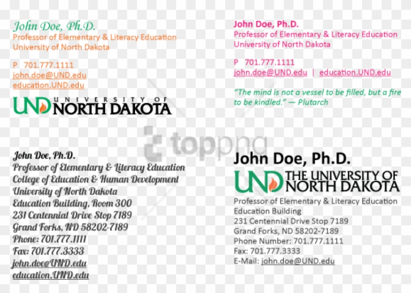 Free Png University Of North Dakota Png Image With - Phd Student Email Signature Clipart #5596426