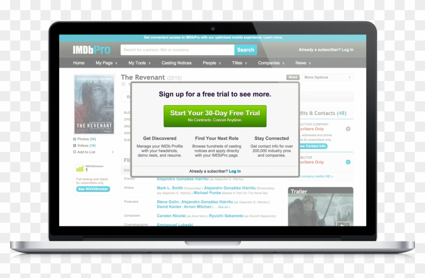 Imdbpro Modal Paywall Before - Employee Dashboard Clipart