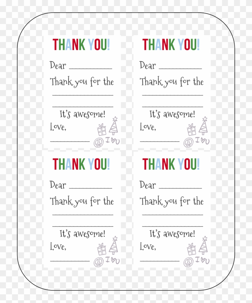 Free Fill In The Blank Thank You Cards - Fill In The Blank Thank You Printable Clipart #5596942