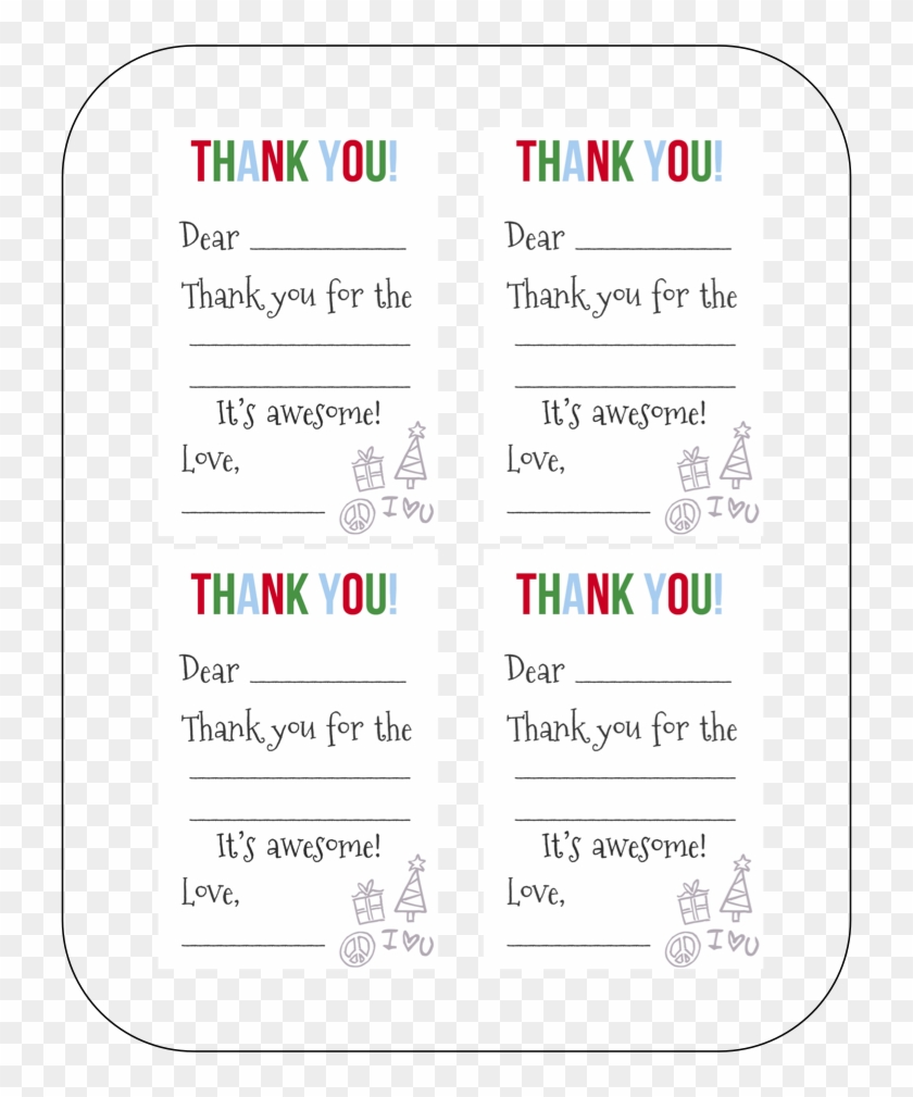 Free Fill In The Blank Thank You Cards - Fill In The Blank Thank You Printable Clipart