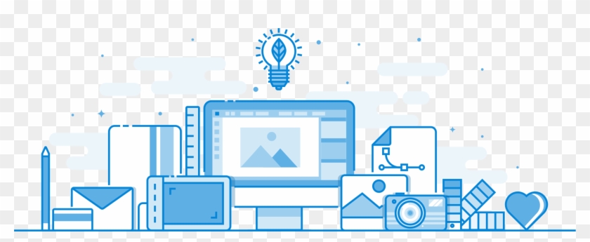 Blue Graphic Design Flat Line Clipart #5597281