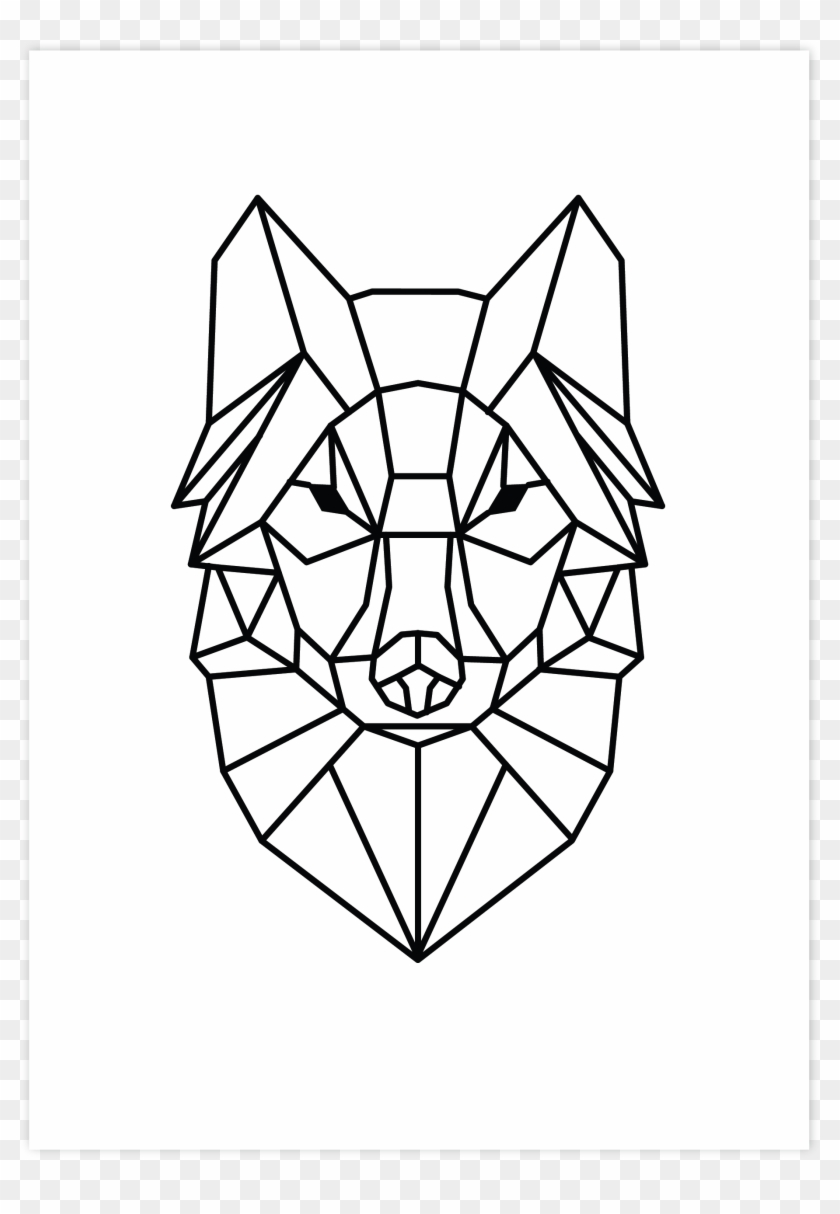 Drawing Polygons Wolf - Origami Wolf Head Drawing Clipart #5598836