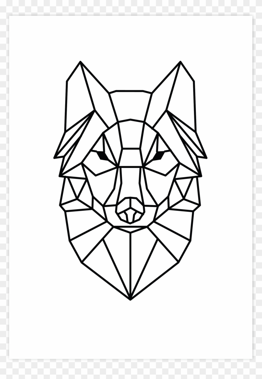 Drawing Polygons Wolf - Origami Wolf Head Drawing Clipart