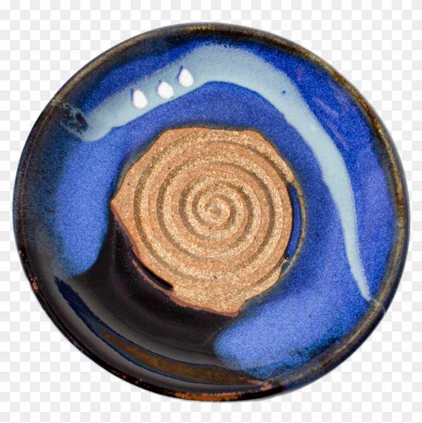 Garlic Plate In Cobalt Blue And Black Handmade Pottery - Circle Clipart #5599534