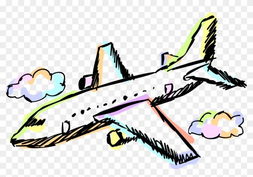 Vector Illustration Of Commercial Airline Passenger Clipart