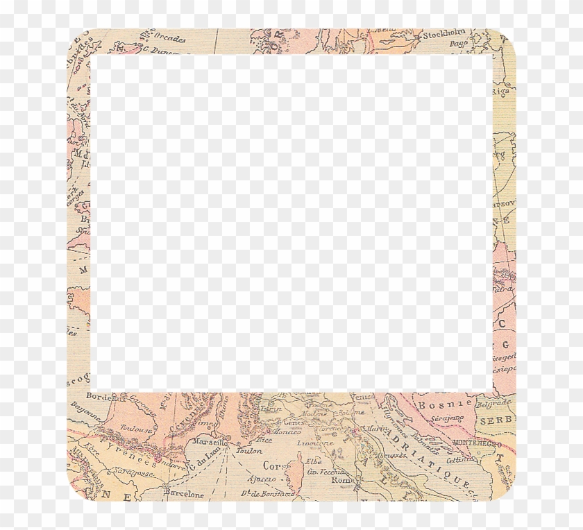 Vintage Polaroid Frame Png Vintage Map Frames Vintage - Map Frames Png Clipart #560302