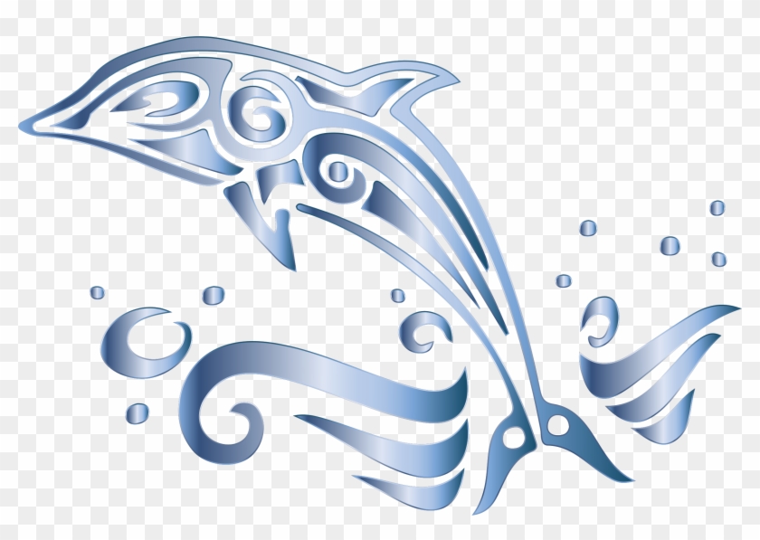 Chromatic Tribal Dolphin 12 No Background Icons Png - Dolphin With No Background Clipart #560359