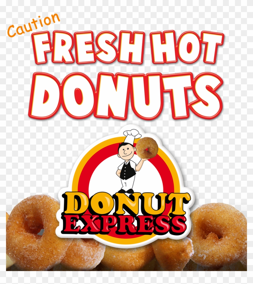 Caution Fresh Hot Donut Logo Mini Donuts - Mini Donut Logo Clipart #561203