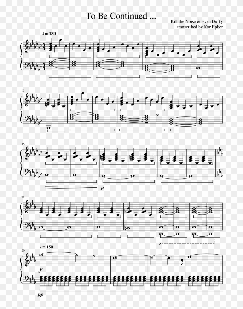 To Be Continued - Continued Piano Sheet Music Clipart #561243