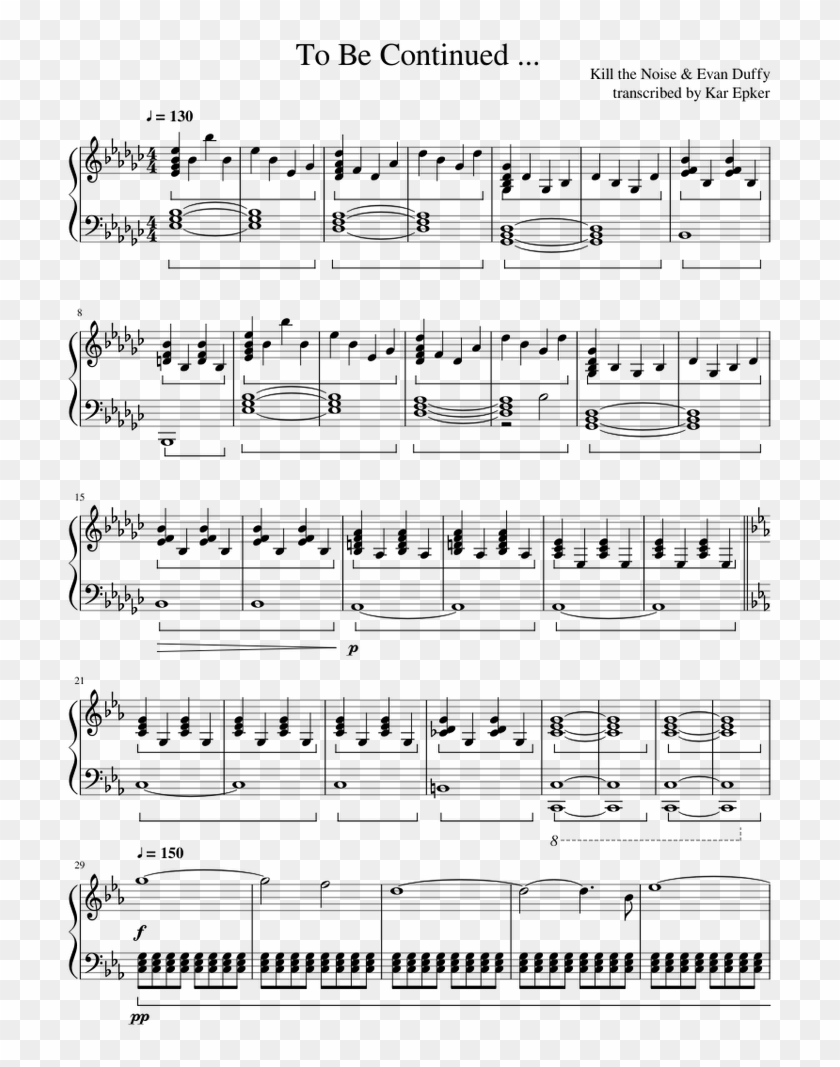 To Be Continued - Continued Piano Sheet Music Clipart