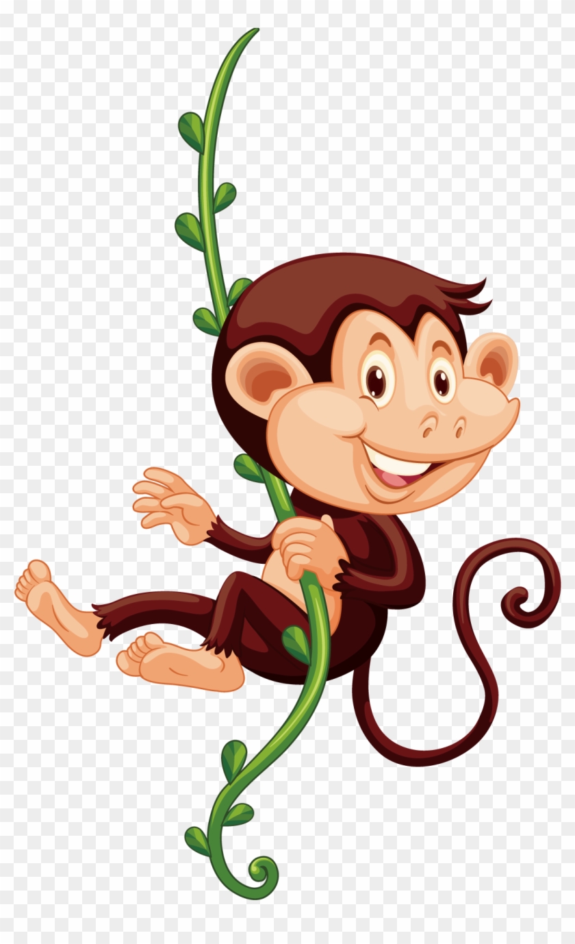 Monkey Png Images & Monkey Clipart - Monkey On A Vine Clipart Transparent #561695