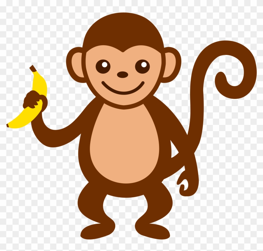 Monkey Clipart Png - Monkey With Banana Clipart Transparent Png #561934