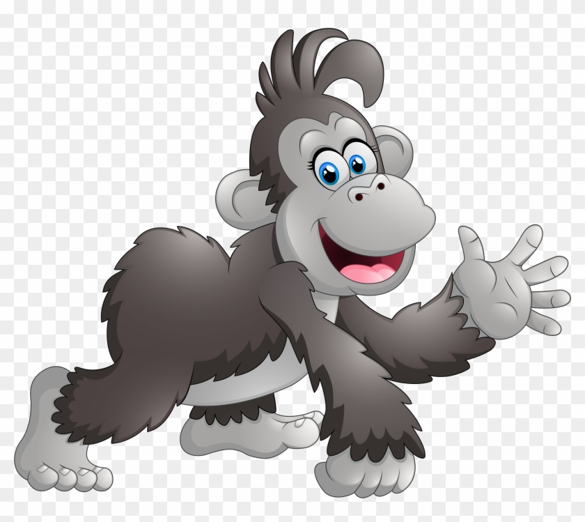 Happy Monkey Cartoon Png Clipart Image - Monkey Cartoon Images Png Transparent Png #562038
