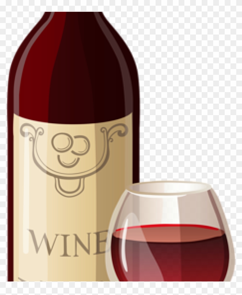 Wine Clip Art Wine Bottle And Glass Png Vector Clipart - Wine And Meal Clipart Transparent Png