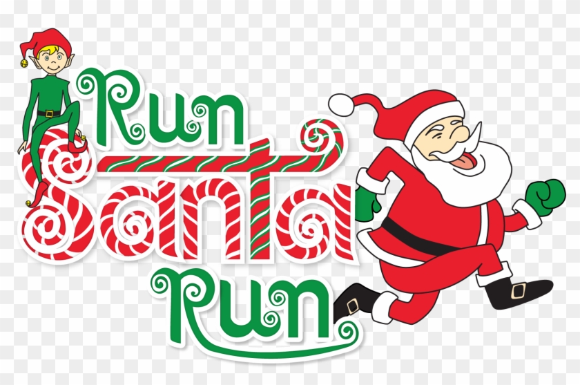 Run Santa Png - Santa Run Clipart