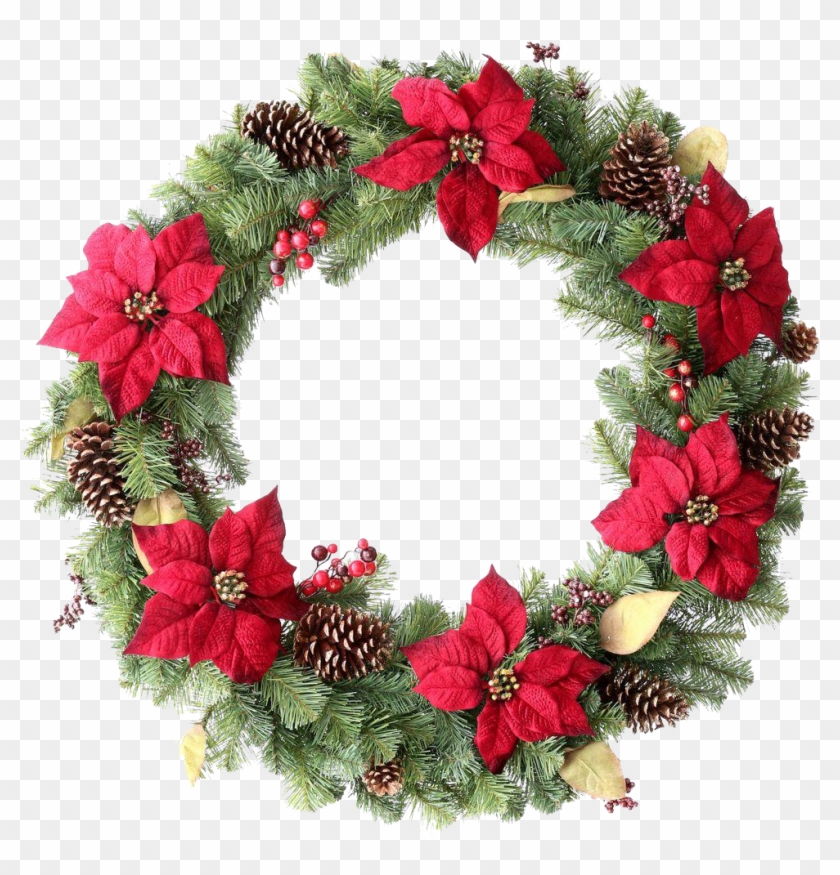 Green Christmas Wreath Png - Christmas Wreath Transparent Png Clipart