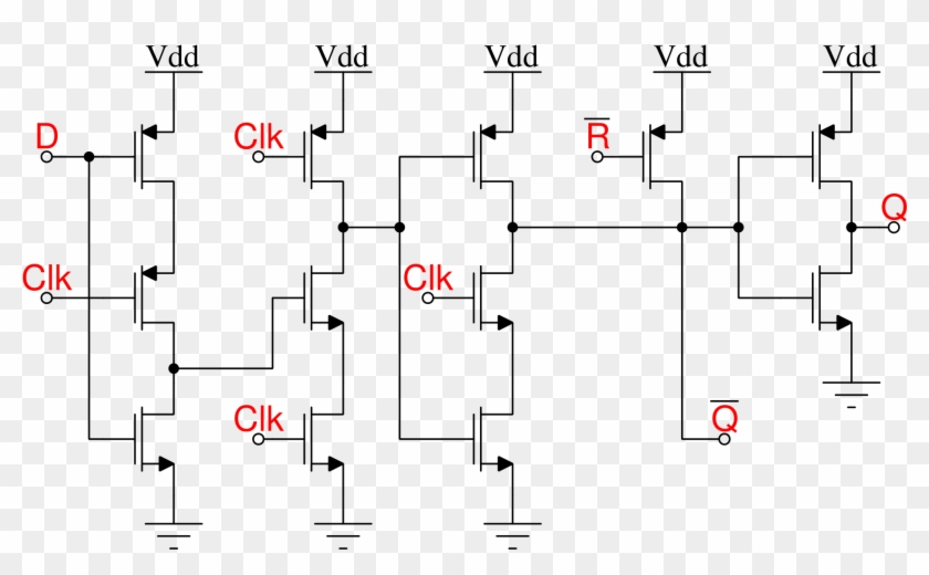Open - Cmos D Flip Flop With Reset Clipart
