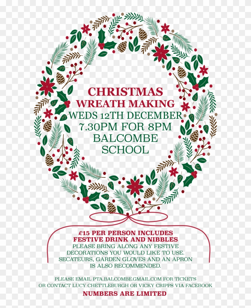 Christmas Wreath Making - Happy Holidays Wishes Wreath Clipart