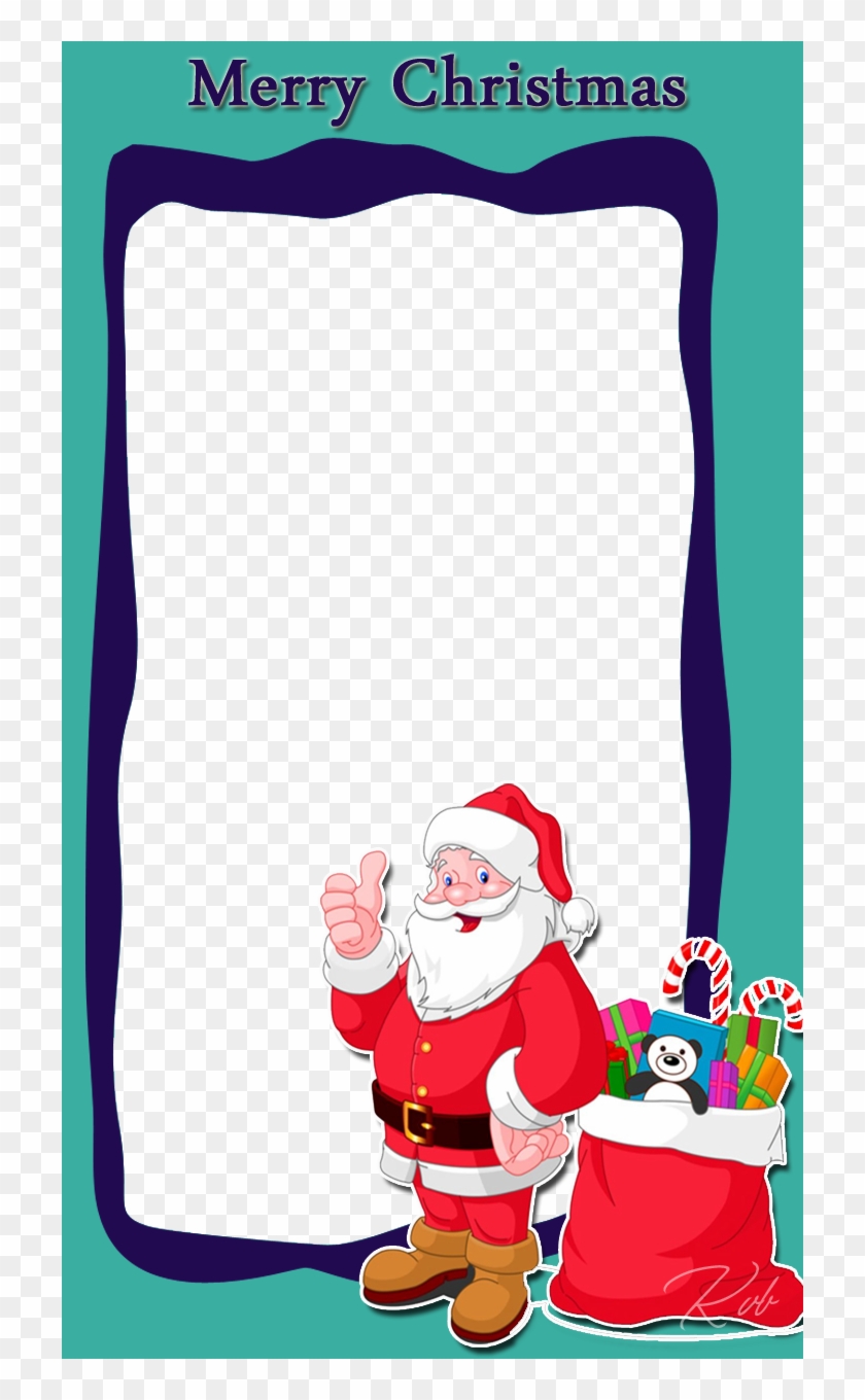 Free Download - Merry Christmas Frame With Santa Clipart