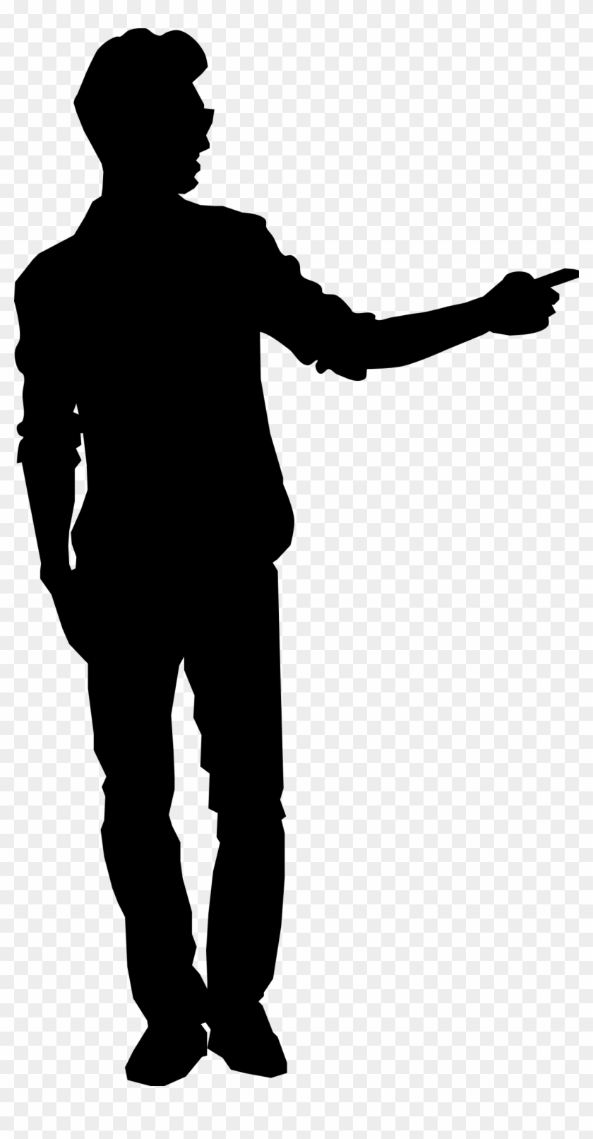 People Silhouette Clipart Transparent - Silhouette Pointing Png #563634