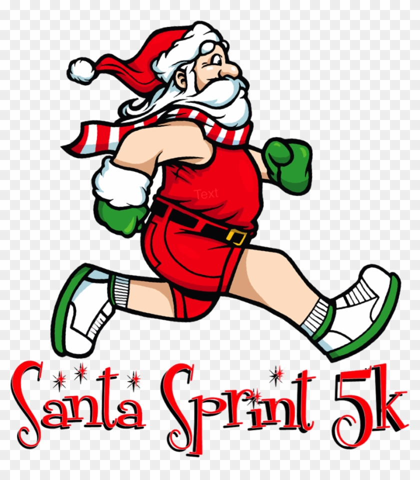 The Santa Sprint - Santa Claus Running Png Clipart