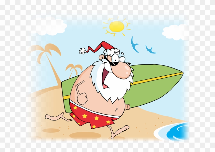 Free Personalized Letter From Santa Png Royalty Free - Santa Surfing Clipart