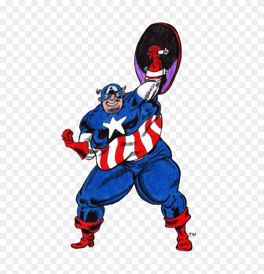Captain America Clipart Easy - Cartoon Captain America Drawing Easy - Png Download #566094