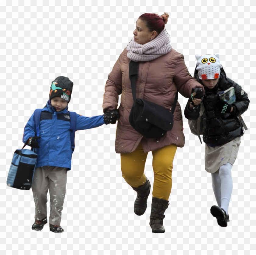 People Walking Winter Png , Png Download - People Png Winter Clipart