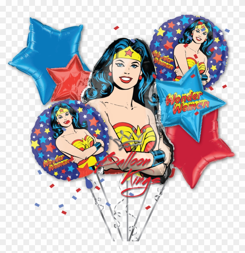 Wonder Woman Bouquet - Globos De Estrellas De Colores Clipart