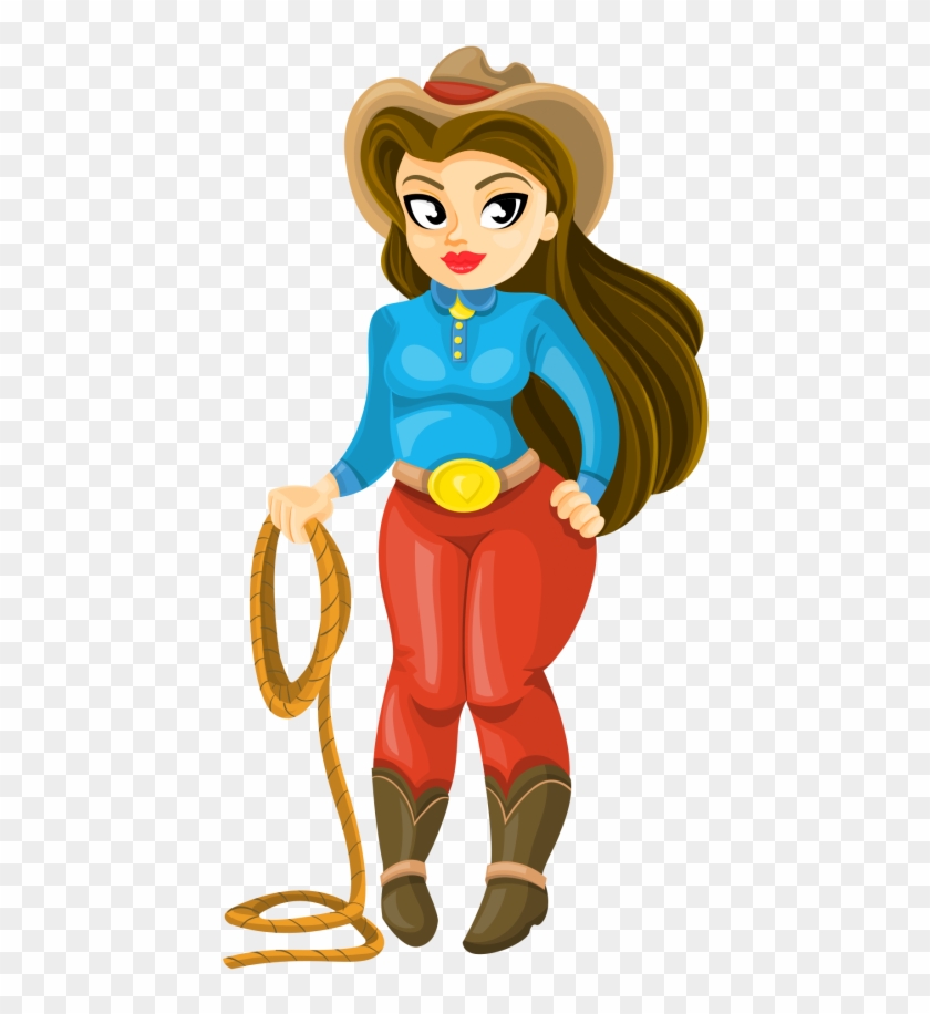 Wonder Woman Clipart Animated Transparent - Cowboy Girl Png