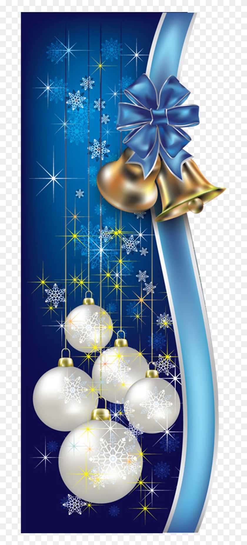 Blue Decorative Claus Tree Santa Year Borders Clipart - Blue Christmas Decorations Png Transparent Png #567457